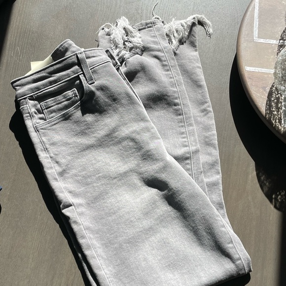 L’AGENCE High Line Skinny High Rise Jeans -Stone Grey Destruct Size 28-BRAND NEW - Picture 2 of 8